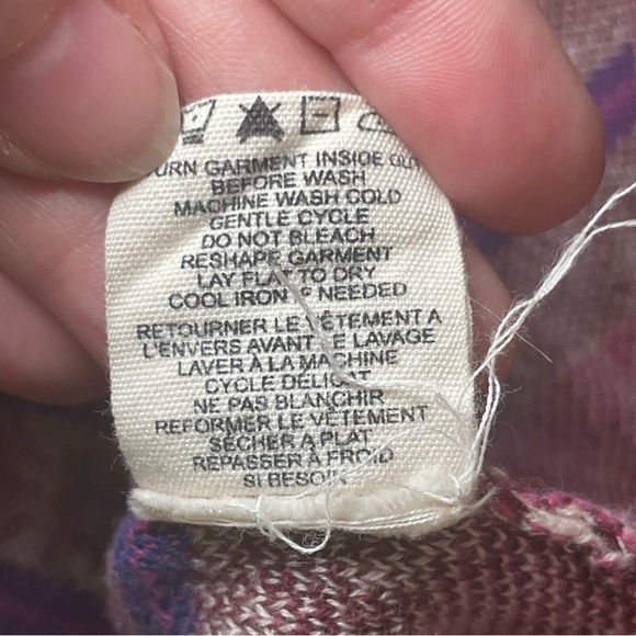 Billabong Southwestern Tribal Open Front Waterfall Cardigan Purple Pink Aztec M - Picture 7 of 10